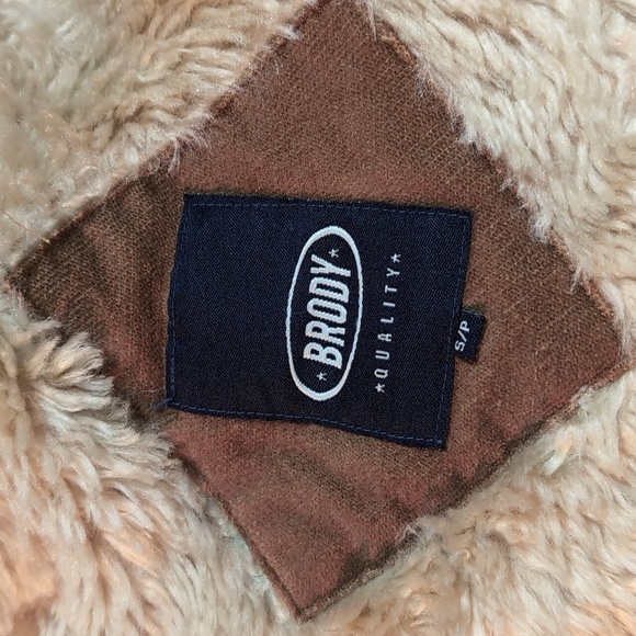 Brody Women's Brown Cotton Sherpa-Lined Button Down Coat,Size S. - Picture 12 of 14